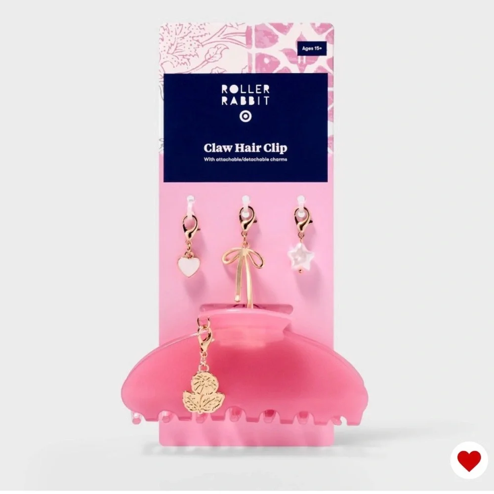 💗💞 Roller Rabbit x Target Light Pink Hair Clip with Gold Charms
